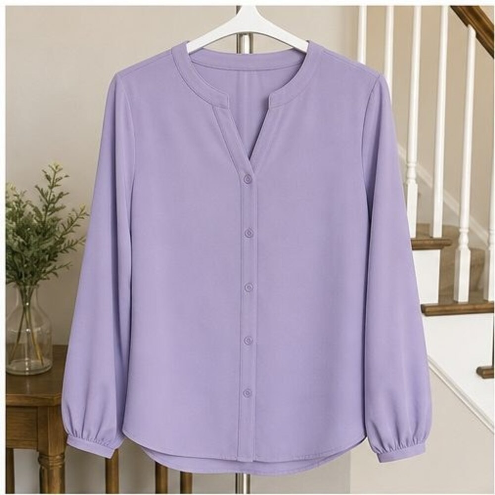 Lilac V Neck Top